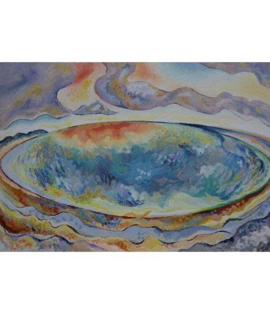 Semi-Abstract Oval Sea painting